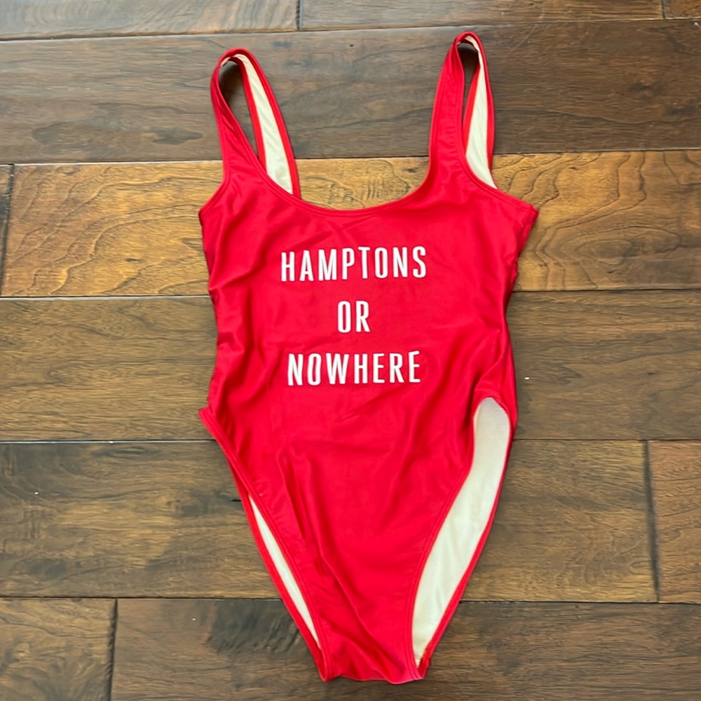 Knowlita Hamptons or nowhere red swimsuit size M/L